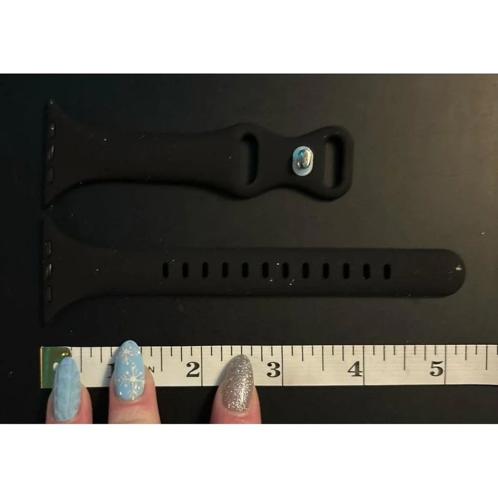 NEW Black Silicone Slim Sport Band for Apple Watch 42mm/44mm/45mm